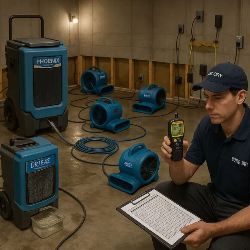 Structural Drying and Dehumidification process in Saint Paris, OH